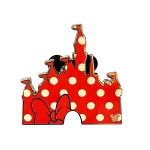 Disney Minnie Mouse Castle Hidden Mickey 2025 Pin Disneyland Wave B DLR Red New